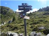 Sarntalske Alpe-drugi dan -prečenje od gostišča Alpenrosenhof do Marburg-Siegeren Hutte. Novi kažipoti.