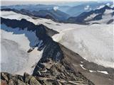 Klasika Stubajskih Alp - Zuckerhütl (3507 m), Wilder Pfaff (3456 m) in Wilder Freiger (3418 m) Wilder Pfaff - vrh III.: pogled proti preplezanemu vzhodnemu grebenu