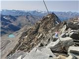 Klasika Stubajskih Alp - Zuckerhütl (3507 m), Wilder Pfaff (3456 m) in Wilder Freiger (3418 m) Zuckerhütl - vrh III.: pogled proti Triebenkarseeju in Ötztalskim Alpam na čelu z Wildspitze