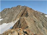 Klasika Stubajskih Alp - Zuckerhütl (3507 m), Wilder Pfaff (3456 m) in Wilder Freiger (3418 m) Sestop proti sedlu Fernaujoch IV.: pogled nazaj