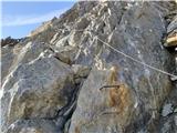 V iskanju Ötzija: Similaun (3606 m), Ötzi Fundstelle (3210 m) in Finailspitze (3514 m) Nekaj varoval ob spustu pod greben