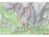  Dolomiti d'Ampezzo - Cristallo di Mezzo, Cristallino, ferati Dibona in Bianchi GPS sled prehojene poti. 16 km je naneslo in 1900 višincev