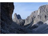 Pale di San Martino - samotni Dolomiti Do koče se spuščava v prijetnem okolju