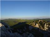 Severni Velebit jutranji razgled z vrha - goli vrh je Goljak
