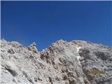 Monte Cristallo (3221) Skoraj vrh, do tja pa še nekaj plezanja, med drugim tudi najtežji del.