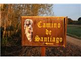 Camino Sanabres Prva oznaka za Santiago, čeprav je še zelo, zelo daleč