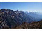 Pogled na greben Muzcev v smeri proti Sloveniji