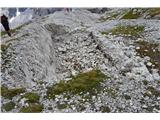 Sextenski Dolomiti-Croda Fiscalina di Mezzo-2675m Mimo številnih ruševin.