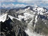 Sosednji Hocharn z 3254 m najvišji vrh skupine Goldberg.