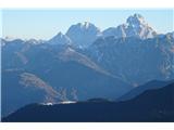 Monte Salinchiet lep pogled na Viševo in Montaževo skupino, spodaj planina Glazzat