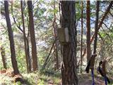 Tišlerica 1757m Na gozdni rami,ki prečno vodi okoli Vršiča stoij stara vpisna skrinjica