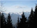 Planina Zajamniki (Pokljuka) razgledi proti Voglu in Bohinjskim goram s ceste proti Zajamnikom
