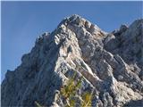 Ojstrica - pogled na prehojeno, preplezano pot z Rjavčkega vrha